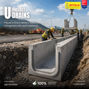 Precast U Drains by AVSTech deliver's reliable stormwater management with rapid installation.