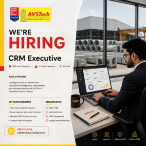 Hiring: CRM Executive | AVSTech Building Solutions