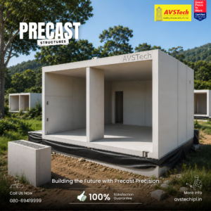Precast concrete structures are buildings and civil works made from components cast and cured in a factory, then delivered to the site