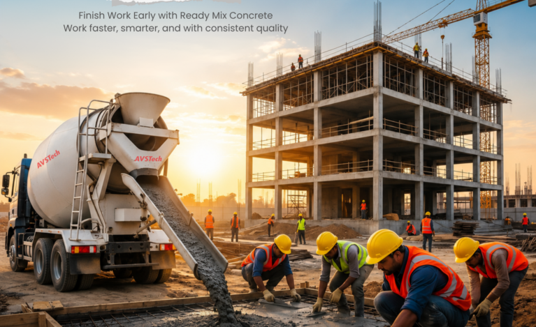 Ready-Mix Concrete: Finish Work Early with Ready-Mix Concrete. Choose AVSTech Ready Mix Concrete for prompt delivery and great quality control, making your construction projects more efficient. Instead of spending valuable time on on-site mixing, you get factory-produced concrete delivered ready for use, helping you finish work earlier and maintain better quality control. From M5 to M70 grade concrete, AVSTech offers solutions for a wide range of construction needs, whether the project is small, large, structural, or heavy-duty. With a strong focus on quality, on-time delivery, and technical support, AVSTech RMC is built for developers, contractors, and builders who want dependable performance at every stage. Why choose AVSTech RMC? AVSTech Group has been serving the construction industry since 1995, with a clear focus on providing high-quality ready mix concrete and customer satisfaction. Their fully automated, BVQI-certified batching plants ensure precision, consistency, and dependable output for modern construction demands. Key advantages Wide grade range: Available from M5 to M70 for different project requirements. Faster construction: Helps reduce time spent on mixing and site preparation. Consistent quality: Factory-controlled batching improves accuracy and performance. On-time delivery: Supports smooth project flow and better scheduling. Large-scale capacity: Multiple plants and strong daily output support big projects. Reliable logistics: Timely delivery in the right quantity for better site management. Experienced team: Skilled professionals guide quality and execution. Modern equipment: Transit mixers, line pumps, and boom pumps support efficient placement. Built for better project outcomes AVSTech RMC is not just about supplying concrete. It is about helping projects move faster, perform better, and last longer. With consistent material quality and efficient delivery support, you can reduce mixing issues, improve site productivity, and focus on building with confidence. For construction projects that need speed, strength, and dependable supply, AVSTech Ready Mix Concrete is a practical and professional choice. AVSTechRMC #ReadyMixConcrete #RMCConcrete #ConstructionSolutions #ConcreteSupply #M5Concrete #M70Concrete #BuildingMaterials #OnTimeDelivery #ConstructionQuality #SmartConstruction #ConcretePlant #InfrastructureDevelopment #CivilConstruction #ReadyMixSolutions